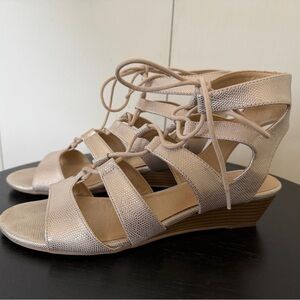 CL by Laundry Women's Strappy Wedges in Cream